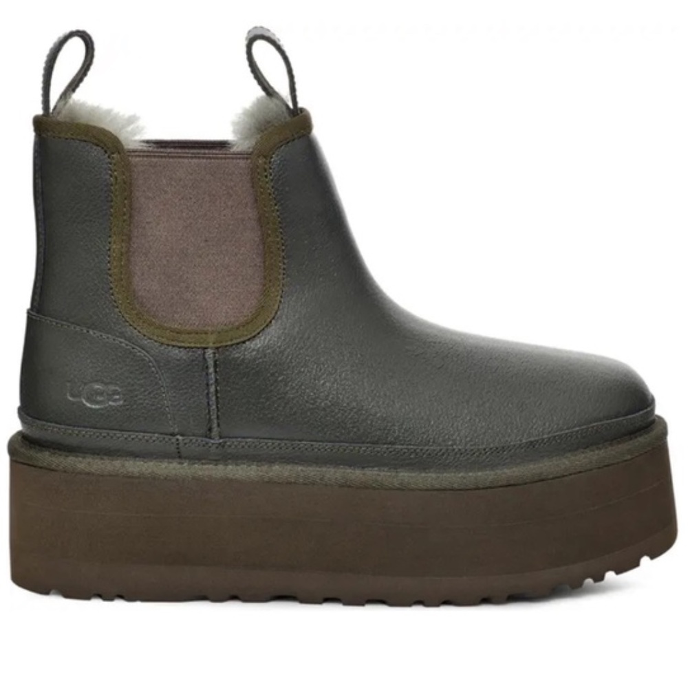 Size 7 UGG Australia Neumel Forest Green Leather Boots
